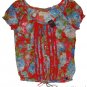 ABERCROMBIE & FITCH GILLIAN FLORAL SHEER RUFFLE CHIFFON BLOUSE SHIRT TOP L NWT