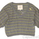 ABERCROMBIE & FITCH WOMENS JILL GREY STRIPE V-NECK DOLMAN SWEATER TOP L NEW NWT