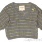 ABERCROMBIE & FITCH WOMENS JILL GREY STRIPE V-NECK DOLMAN SWEATER TOP L NEW NWT