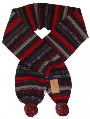 LUCKY BRAND JEANS WOMENS WOOL ANGORA CASHMERE FAIR ISLE KNIT NAVY SCARF NEW NWT