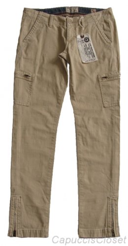 LUCKY BRAND JEANS MILITARY SURPLUS KHAKIS CARGO CROPPED ANKLE PANTS 6/28 NEW NWT