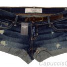ABERCROMBIE & FITCH WOMENS KENDALL DESTROYED BELT DENIM JEAN SHORTS 0 25 NEW NWT
