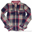 ABERCROMBIE & FITCH WOMENS CAMI NAVY PLAID BUTTON DOWN OXFORD SHIRT TOP SZ S NWT