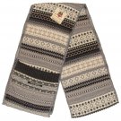 LUCKY BRAND JEANS WOMENS KINDHEART FAIR ISLE KNIT WRAP SCARF BLACK GREY NEW NWT