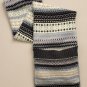 LUCKY BRAND JEANS WOMENS KINDHEART FAIR ISLE KNIT WRAP SCARF BLACK GREY NEW NWT