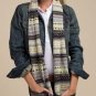 LUCKY BRAND JEANS WOMENS KINDHEART FAIR ISLE KNIT WRAP SCARF BLACK GREY NEW NWT