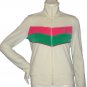 LE TIGRE WOMENS ECRU PUNCH VELOUR ZIP-UP RETRO TRACK JACKET TOP SZ M NEW NWT $68