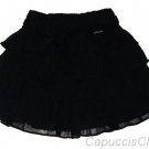ABERCROMBIE & FITCH ALYSSA NAVY CHIFFON TIERED RUFFLE SASH BELT MINI SKIRT S NWT