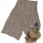 ABERCROMBIE & FITCH WOMENS GREY CABLE KNIT FAUX FUR WOOL MOOSE SCARF NEW NWT $78