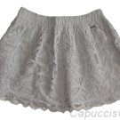 ABERCROMBIE & FITCH WOMENS ELLA GREY BATTENBURG LACE MINI SKIRT M NEW NWT $130