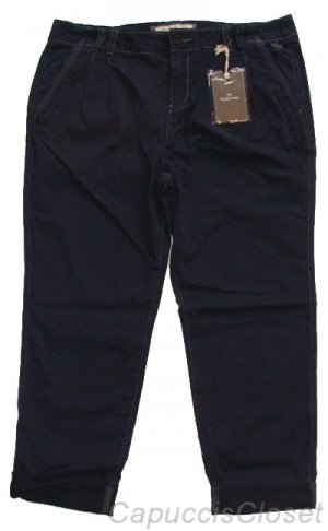 ABERCROMBIE & FITCH CASS NAVY BLUE SLOUCH CROPPED CAPRIS CROP PANTS SZ 8 NEW NWT