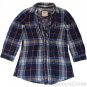 ABERCROMBIE & FITCH WOMENS JESSA NAVY PLAID BUTTON DOWN TUNIC SHIRT XS NEW NWT