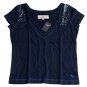 ABERCROMBIE & FITCH WOMENS MARLIE NAVY SEQUIN EMBELLISHED TEE SHIRT TOP XS NWT