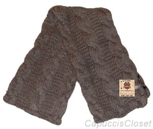 LUCKY BRAND JEANS WOMENS TWISTED LOCKS WOOL ANGORA CABLE KNIT SCARF GREY NEW NWT