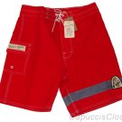 LUCKY BRAND KATIN WATERMAN RED BOARD SHORTS SWIMWEAR SWIM SUIT TRUNKS 30 NEW NWT