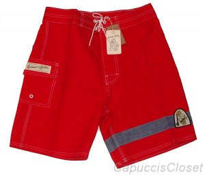 LUCKY BRAND KATIN WATERMAN RED BOARD SHORTS SWIMWEAR SWIM SUIT TRUNKS 30 NEW NWT