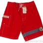 LUCKY BRAND KATIN WATERMAN RED BOARD SHORTS SWIMWEAR SWIM SUIT TRUNKS 30 NEW NWT