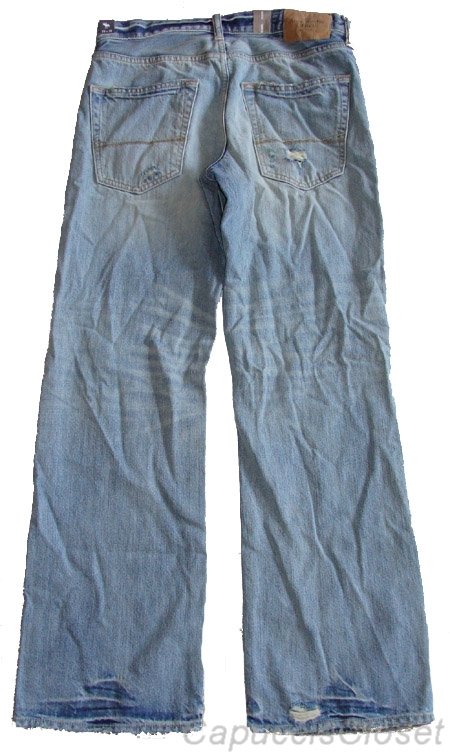 ABERCROMBIE & FITCH MENS KILBURN DESTROYED BOOTCUT JEANS 28/30 NEW NWT $108