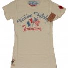 LUCKY BRAND JEANS WOMENS JOHNSON MOTORS FEMME FATALE TEE T-SHIRT TOP XS NEW NWT