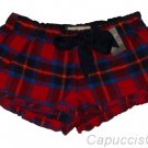 ABERCROMBIE & FITCH WOMENS RANDI RED PLAID FLANNEL SLEEP SHORTS BOXERS S NEW NWT