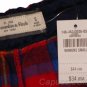 ABERCROMBIE & FITCH WOMENS RANDI RED PLAID FLANNEL SLEEP SHORTS BOXERS S NEW NWT