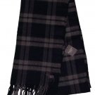 ABERCROMBIE & FITCH MENS NAVY BLUE GREY CLASSIC PLAID FRINGE SCARF NEW NWT $58