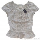 ABERCROMBIE & FITCH MELANIE GREY FLORAL LACE EMBELLISHED BOHO TOP SHIRT XS NWT