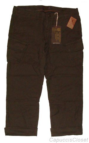 LUCKY BRAND JEANS MILITARY SURPLUS GREEN CROPPED CARGO CAPRIS PANTS 16/33 NWT