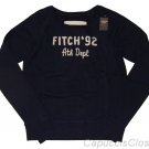 ABERCROMBIE & FITCH WOMENS TRISTEN NAVY BLUE LOGO FLEECE SWEATSHIRT TOP SZ L NWT