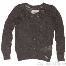 ABERCROMBIE & FITCH WOMENS MEG LACE CARDIGAN SWEATER TOP GREY SZ S SMALL NEW NWT