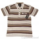 BILLABONG MENS FREEMONT WHITE BROWN STRIPE COTTON POLO SHIRT SZ S SMALL NEW NWT
