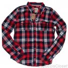 HOLLISTER CALIFORNIA JACK CREEK RED NAVY PLAID BUTTON DOWN SHIRT SIZE L NEW NWT