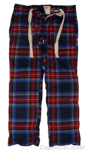 ABERCROMBIE & FITCH ROCKY FALLS NAVY PLAID FLANNEL SLEEP PAJAMA PANTS SZ XL NWT