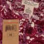 LUCKY BRAND JEANS WOMENS CARLY ROSE PRINT PINK HENLEY TEE SHIRT TOP XS NEW NWT
