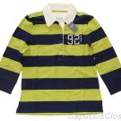 ABERCROMBIE & FITCH WOMENS APRIL GREEN NAVY STRIPE POLO SHIRT TOP SZ M NEW NWT