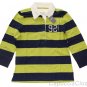 ABERCROMBIE & FITCH WOMENS APRIL GREEN NAVY STRIPE POLO SHIRT TOP SZ M NEW NWT