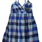 ABERCROMBIE & FITCH WOMENS KALI NAVY BLUE PLAID FLIRTY SUN DRESS SZ M NEW NWT