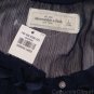 ABERCROMBIE & FITCH JENNIE NAVY BLUE EMBELLISHED CHIFFON BLOUSE SHIRT TOP L NWT