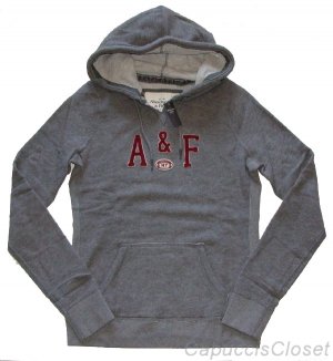ABERCROMBIE & FITCH WOMENS SKYLER GREY FLEECE HOODIE SWEATSHIRT TOP SZ L NEW NWT