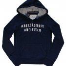 ABERCROMBIE & FITCH WOMENS SKYLER NAVY BLUE FLEECE HOODIE SWEATSHIRT TOP L NWT