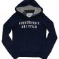 ABERCROMBIE & FITCH WOMENS SKYLER NAVY BLUE FLEECE HOODIE SWEATSHIRT TOP L NWT