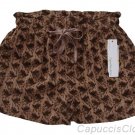 CALVIN KLEIN JEANS WOMENS FLOWY DRAWSTRING KHAKI BROWN PRINT SHORTS 14 NEW NWT