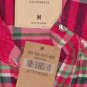 HOLLISTER CALIFORNIA ORANGE COUNTY PINK MULTI PLAID BUTTON DOWN SHIRT M NEW NWT