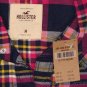 HOLLISTER CALIFORNIA ORANGE COUNTY NAVY PINK PLAID BUTTON DOWN SHIRT M NEW NWT