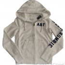 ABERCROMBIE & FITCH GILLIGAN MOUNTAIN CREAM FLEECE ZIP HOODIE SWEATSHIRT L NWT