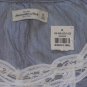 ABERCROMBIE & FITCH JOHANNA BLUE WHITE PINSTRIPE CROCHET LACE TOP SHIRT XS NWT