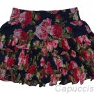 ABERCROMBIE & FITCH WOMENS KATRINA NAVY FLORAL TIERED RUFFLE MINI SKIRT SZ M NWT