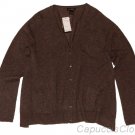 PHILOSOPHY DANE LEWIS CASHMERE V-NECK CARDIGAN SWEATER TIMBER BROWN L NWT $228