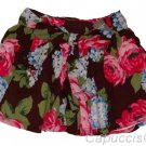 ABERCROMBIE & FITCH KAYLIE BURGUNDY FLORAL PRINT SASH BELT MINI SKIRT L NEW NWT
