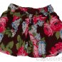 ABERCROMBIE & FITCH KAYLIE BURGUNDY FLORAL PRINT SASH BELT MINI SKIRT L NEW NWT
